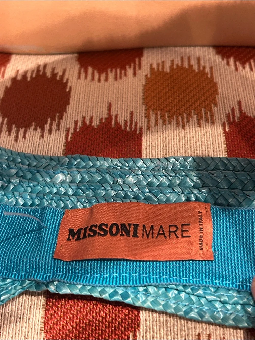 Missoni Mare Turquoise Straw Visor